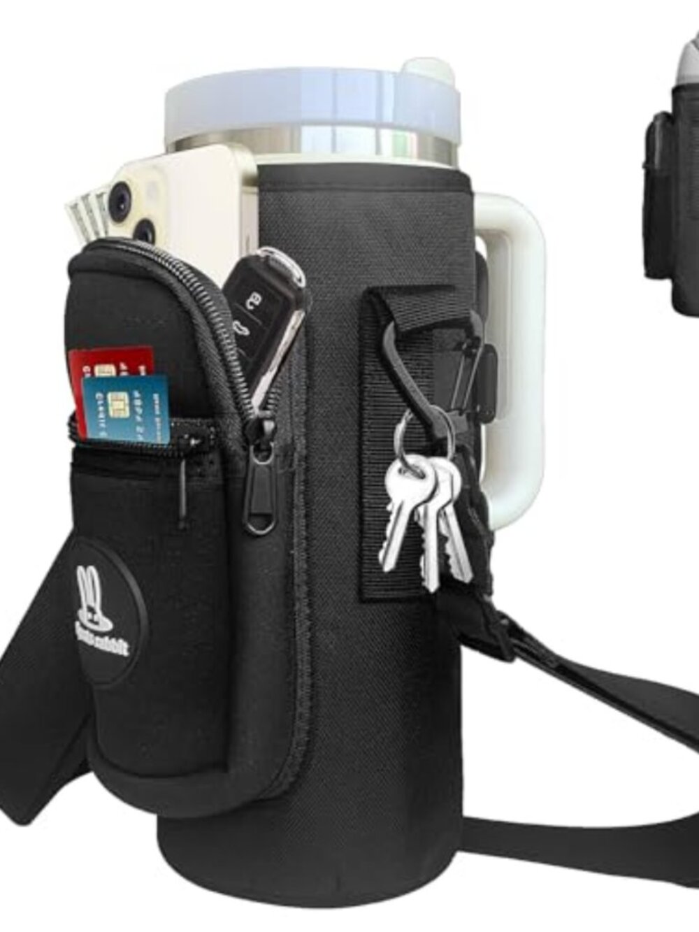 Water Bottle Carrier with Strap Universal 40oz Crossbody Holder